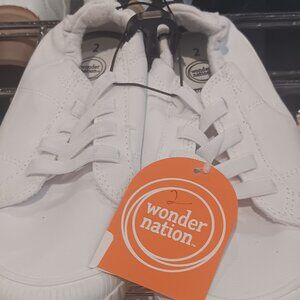 Size 2 Brand new white Wonder nation athletic shoes girls